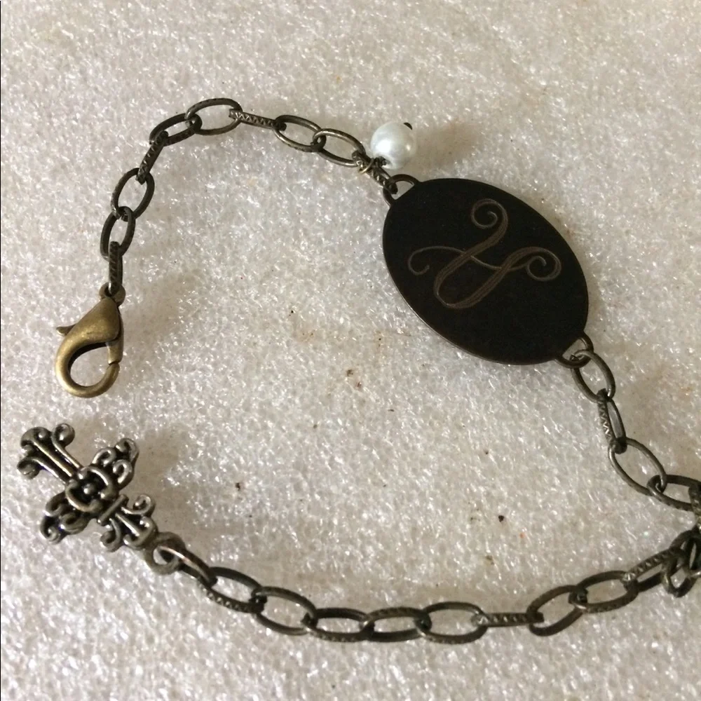 Vintage  brass charms bracelet